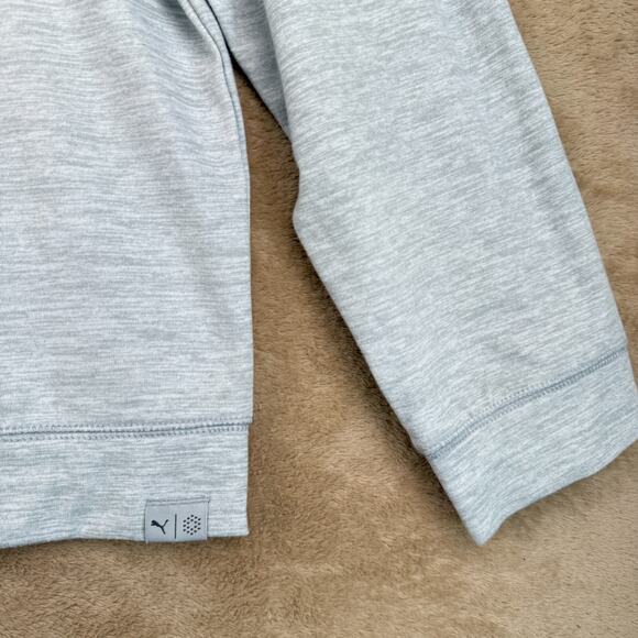 PUMA Cloudspun Sweater Men XL Heather Grey Love Golf Crewneck Stretch Sweatshirt - Picture 11 of 16